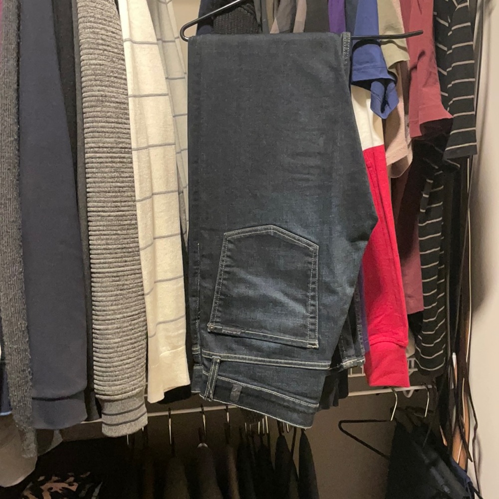 7 for all mankind slim-straight dark wash jeans